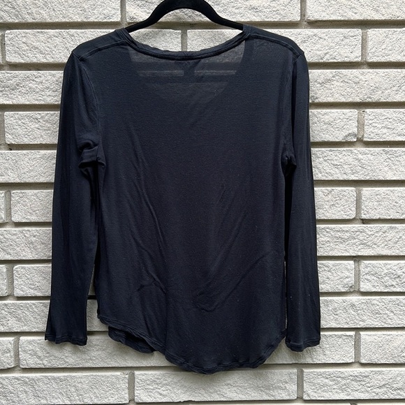 Roots Semi-Sheer Black Long Sleeve M - Picture 5 of 9